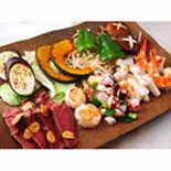 甚六ミックス-豪華鉄板焼の盛り合わせ（鉄板焼 関西風お好み焼き 甚六）
