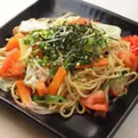 ベジタリアン焼きそば「塩味」(野菜・オリーブオイル)（鉄板焼 関西風お好み焼き 甚六）