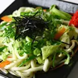 ベジタリアン焼きうどん「塩味」(野菜・オリーブオイル)（鉄板焼 関西風お好み焼き 甚六）