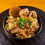 豚焼肉丼(唐揚げ2個、メンチカツ)（満腹食堂 新栄店）