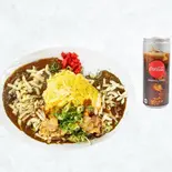 バタオムチーズ唐揚げカレー+コカ・コーラ（大阪堀江カレー クローバー）