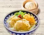プリプリ海老わんたんのおかゆ＆肉まんセット（店内炊き上げ おかゆ専門店 粥餐庁(かゆさんちん) KITTE博多店）