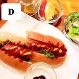 Dセット(アイスコーヒー、ホットドック、サラダ、フルーツ)（SAD CAFE）