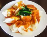 胡麻ラー油水餃子 Boiled Dumpling With Topped Sesame Sauce And Chili oil（心意）