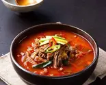 ユッケジャンスープ(ご飯、おかず3品付き)(新大久保韓国横丁 漢江(ハンガン)の奇跡)