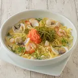 ㉑シーフードの明太クリームスープ（ゆであげ生パスタ もちの木パスタ 三鷹店）
