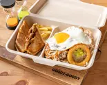 てりやきチーズロコモコ×チキンカレーチーズホットサンド(goody goody 北24条駅前店)