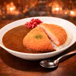 大人の辛口カレー(分厚いハムカツ)（いっさランチカレー）