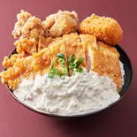 タルタル大判チキン南蛮丼 【ダブル】400 (唐揚2+コロッケ1)(タル2)（ガチでうまい「ガチ丼屋」 大橋店）