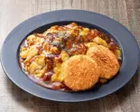 チキンデミオムライス&メンチカツ2個 Demi-Glace Chicken Omelette Rice with Minced Meat Cutlets(チキンライス大和屋)