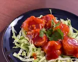 中国甘酒を使った大海老のチリソース(酒酿干烧大虾)（李湘潭湘菜館）