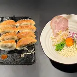 釜玉そば(混ぜ麺)と手ごね餃子8個セット（麺屋 澄々）