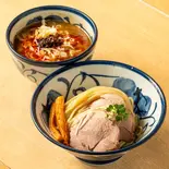 鶏と魚介の辛辛つけ麺（つけ麺 たけもと）