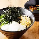 ワシワシガシガシ食べる！ ラー油つけ蕎麦+山芋とろろ（太くて硬い蕎麦を、ワシガシ食べる！新感覚！ラー油つけ蕎麦 土佐堀佐々木）