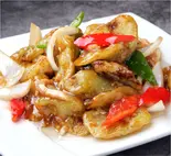 茄子の醤油味炒め(烧茄子)（宏福楼）