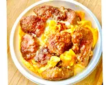 肉厚！レバーエッグ丼（立ち呑みラッキー）