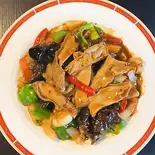 豚ガツのオイスター炒め（中国料理 安屋 桑袋店）