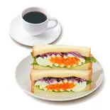 塩昆布とチェダーチーズの贅沢たまごサンドセット(ラージサイズドリンク付き)（上島珈琲店 福岡新天町店）