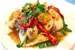 海鮮と新鮮野菜の炒め/Hai san xao rau xanh（ベトナムリゾートレストラン ハノイマチ）
