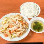 野菜炒め定食 味噌味 Vegetable Stir-Fry Set Meal (Miso Flavor)（肉野菜炒めベジ郎 なんば店）