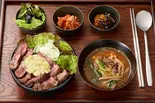 ネギ塩ハラミステーキ丼定食(100g) Green Onion Salt Harami Steak Bowl Set Meal（ハラミステーキ丼＆ビビンバ 「ハラミ市場」 立花店）