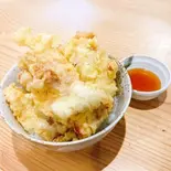 鶏天・豚天合い盛り丼【天つゆ】 ご飯大盛り無料！（大分 とり天 豚天 天洋軒）