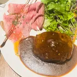 ハンバーグ&ローストビーフセット【ライス・サラダ付き】(diningbar tsubaki)