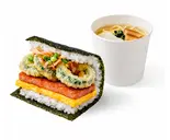 【お得】ミニ沖縄そばスペシャルセット「Mini Okinawa sobs  Special Set」（ポーたま 博多マルイ店 【沖縄発ポーク卵おにぎり専門店】）
