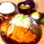 チーズ重ねカツ定食【とんかつソース】(出前屋 博多飯)