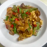 湖南風ピーマンと豚肉たまごの炒め(农家一碗香)（湘逢中華料理）
