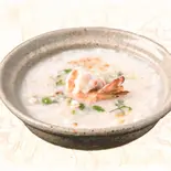 活九节虾 干贝粥(車エビと干し貝柱のおかゆ)（中国料理 壺家大排档）