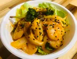 野菜とエビのチリソース（Chinese kitchen bar雪家）
