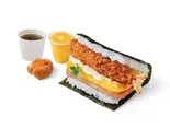 【朝得】モーニングセットC「Morning Set C」（ポーたま 博多マルイ店 【沖縄発ポーク卵おにぎり専門店】）