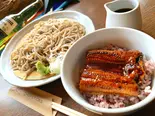 うな丼ともりそばのセット（北池袋 長寿庵）