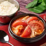 トマトの韓国チゲセット Tomato sundubu（韓国チゲの革命。総本店）