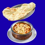 『1つ買うともう1つ無料』チーズキーマカレーナンセット Cheese Kima Curry Nan Set（インド。アジアン料理ダナパニ光が丘店）