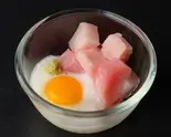 まぐろ山かけ*うずら、わさび、特製たれ付き！（オム玉唐揚げ丼 鶏爛漫 長居店）