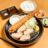 【あっさりさくたろう定食】特選ジャンボ海老フライ＆ひれかつ2個（とんかつさくたろう神楽坂店）