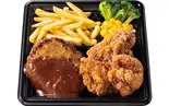 ハンバーグ＆竜田揚げ弁当（フォルクス 博多駅南店）