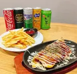 選べるとん平焼き・サイドメニュー・ドリンクセット（【大阪名物 揚げたこ焼き・イカ焼き】粉もん屋 清水店）
