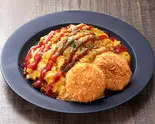 チキンオムライス&メンチカツ2個 Chicken Omelette Rice with Minced Meat Cutlets (2 Pieces)(チキンライス大和屋)