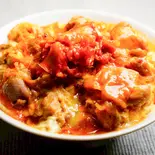 鶏だくキムチの親子丼(鶏 120g) Oyako-don with chicken and kimchi(120g chicken)（【出汁の親子丼】鶏ヶ屋(TORIGAYA)～南阿佐ヶ谷店～）