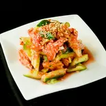 鶏と胡瓜の梅肉ソース和え Chicken and Cucumber with Plum Sauce（上海亭 梅島店）