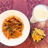 トマトソースペンネパスタセット(Tomato Pasta Set)（Royal Curry House）
