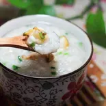 アワビ入りお粥 生滚鲍鱼粥(香港飲茶 本格中華 望水楼)