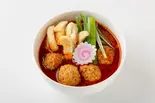 辛つくね肉汁うどん（【武蔵野うどん専門店】東京KINGうどん 駒込）
