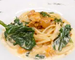 大人気！ウニとほうれん草のクリームソーススパゲッティ（HIROSHIMA ITALIAN AO-あお-）