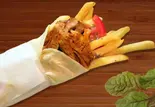 フライドポテトチキンケバブラップ fries pateto chicken kebab wrap（EFLIF KEBAB 白楽店）