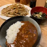 中盛ハヤシライスセット(両面焼きそば あぺたいと 上北沢店)