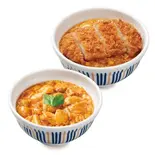 親子丼・カツ丼セット Chicken & Egg Rice Bowl, Pork Cutlet on Scrambled Eggs Rice Bowl(なか卯 福岡半道橋店)